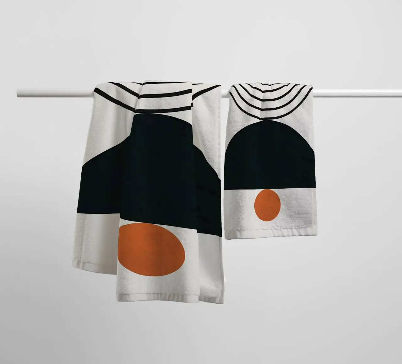 Lines and circles towel by Leon B Feierabend