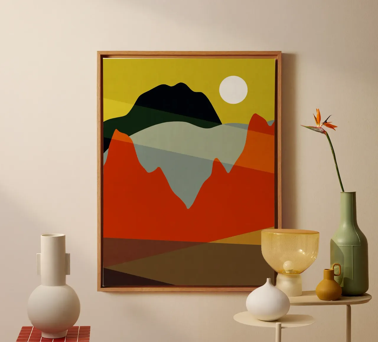 Natural landscape VI canvas with Floater frame by Leon B Feierabend