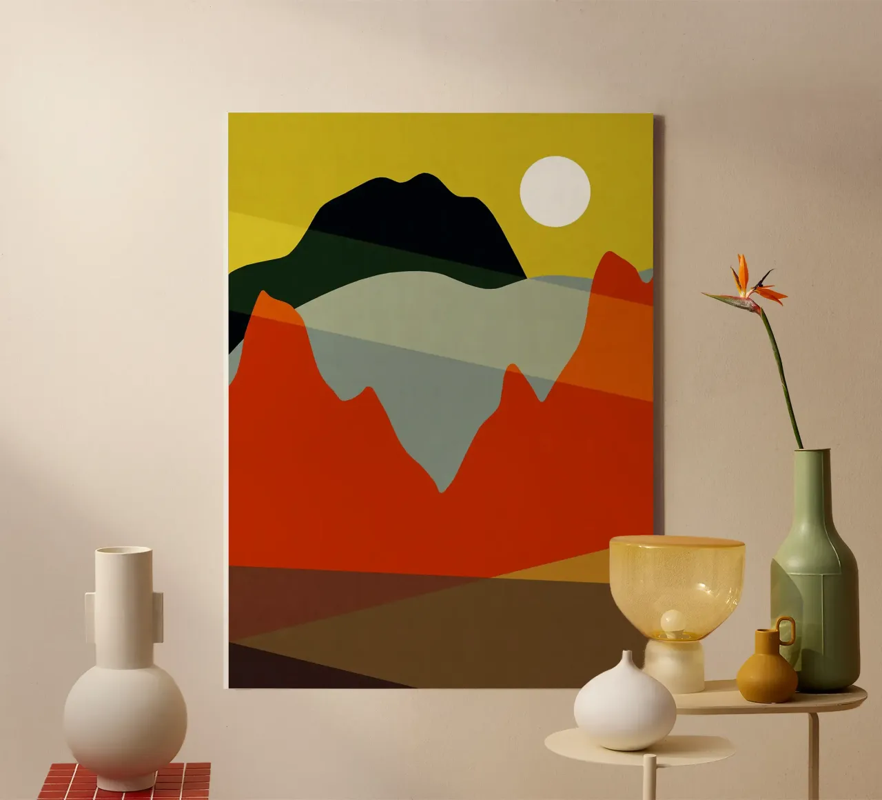 Natural landscape VI canvas with Floater frame by Leon B Feierabend