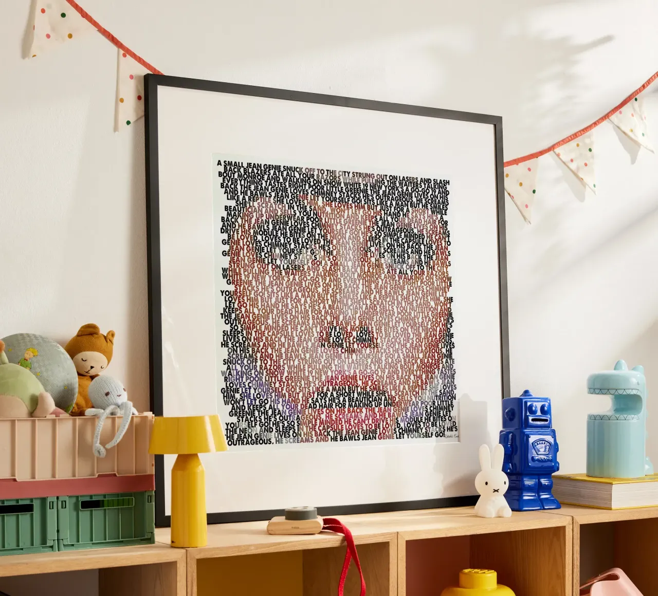 Jean Genie poster with aluminum frame by Robotic Ewe
