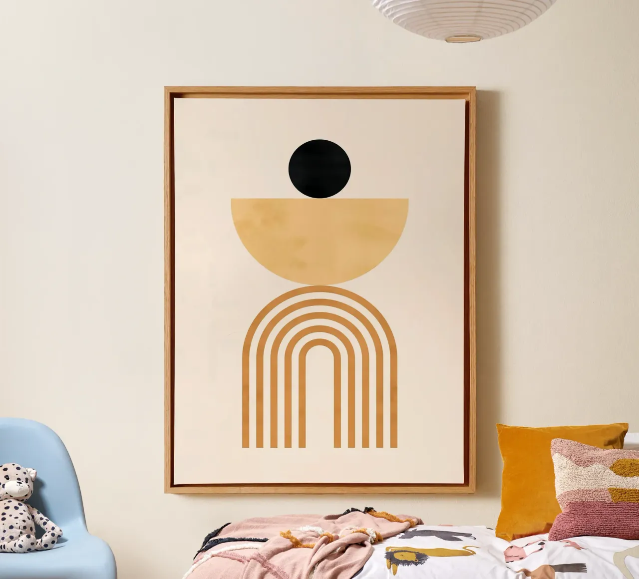 Minimalist geometry canvas with Floater frame by Sven B Strauss