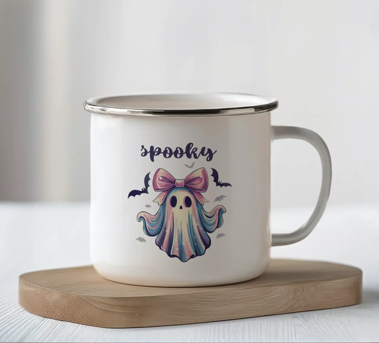 Spooky Ghost tazza in smalto da Sasyall Graphics