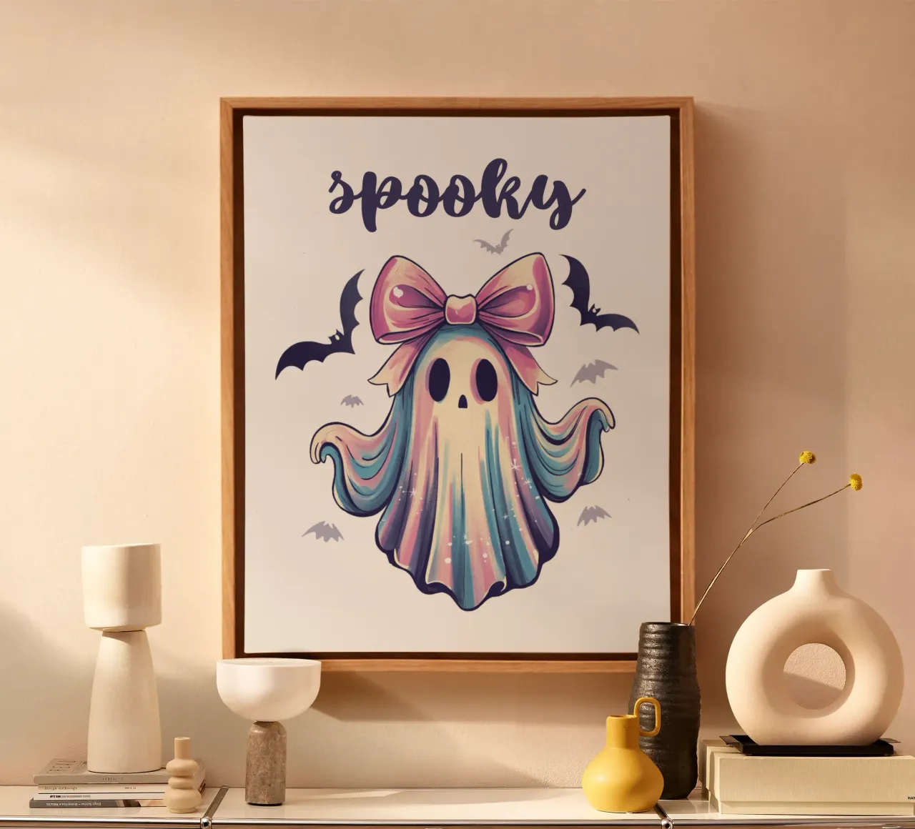 Spooky Ghost tela con Cornice a cassetta da Sasyall Graphics