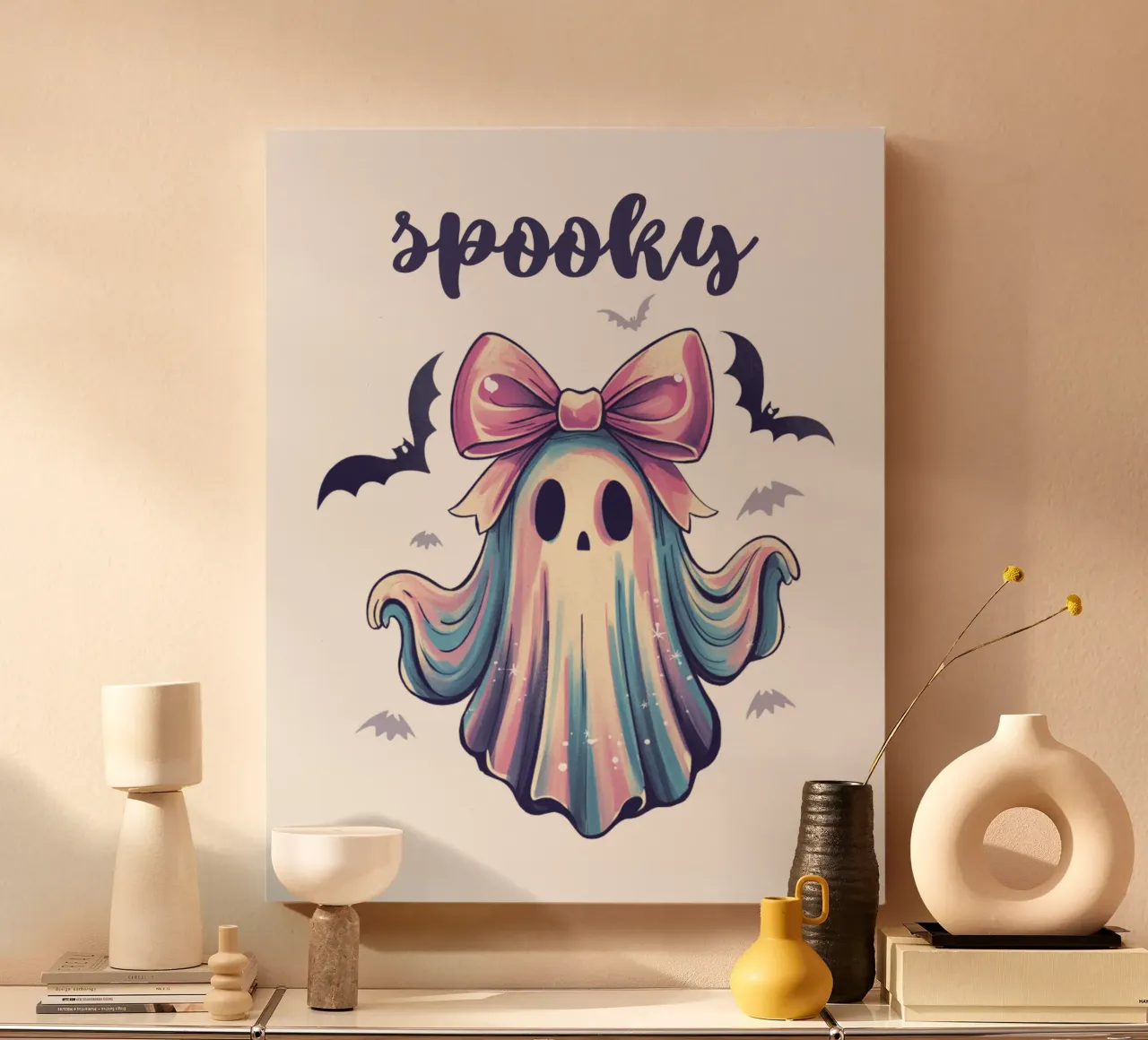 Spooky Ghost tela con Cornice a cassetta da Sasyall Graphics