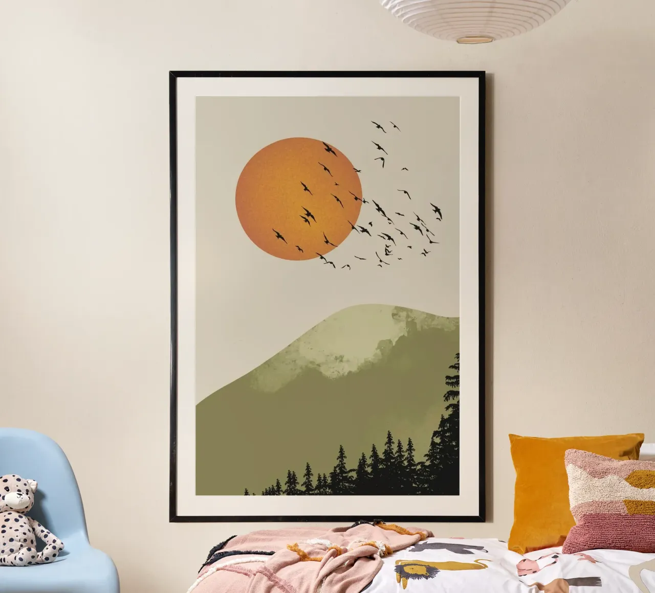 sunset and fly bird poster da firmana