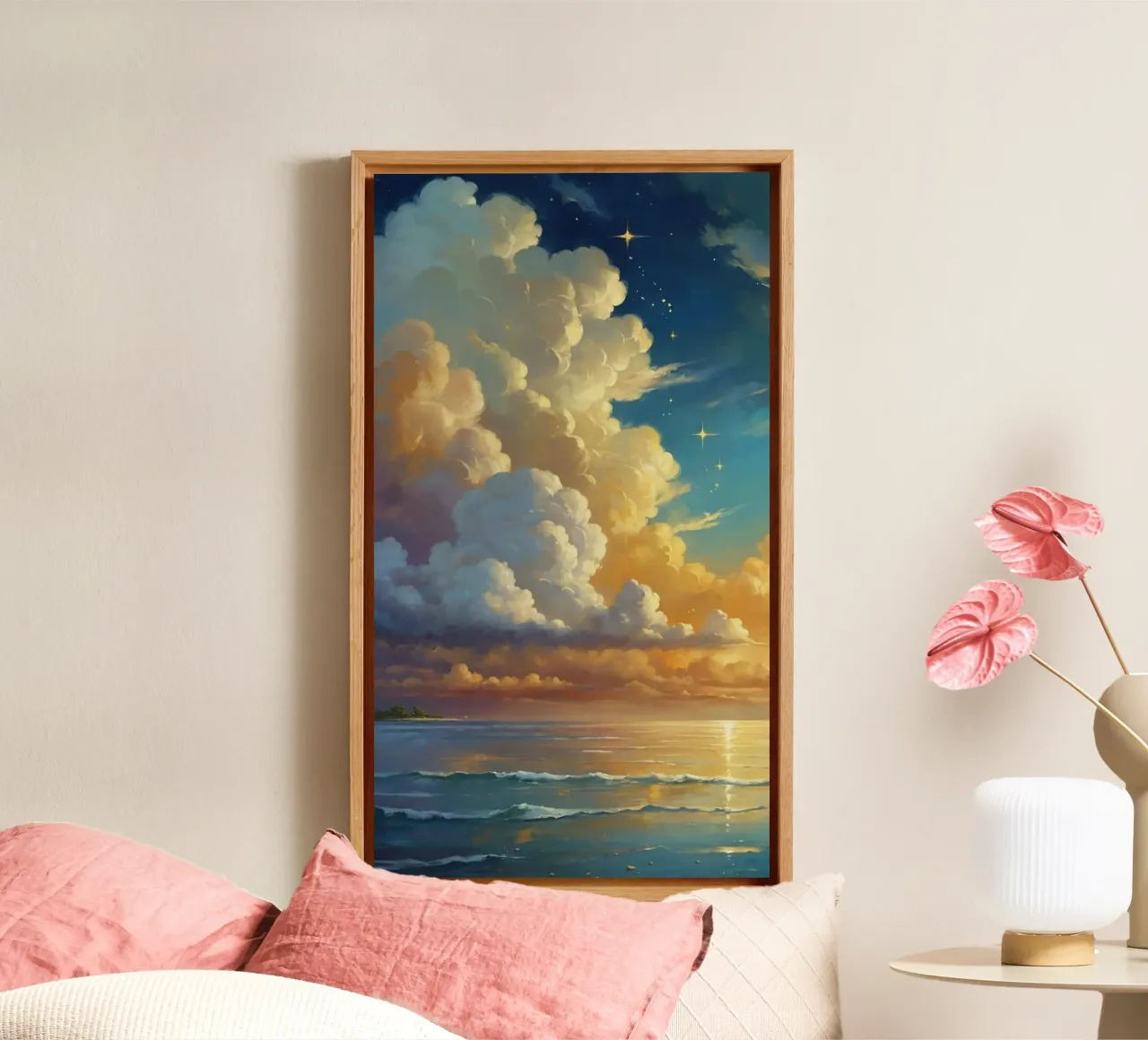 wave cloud tela con Cornice a cassetta da sunity