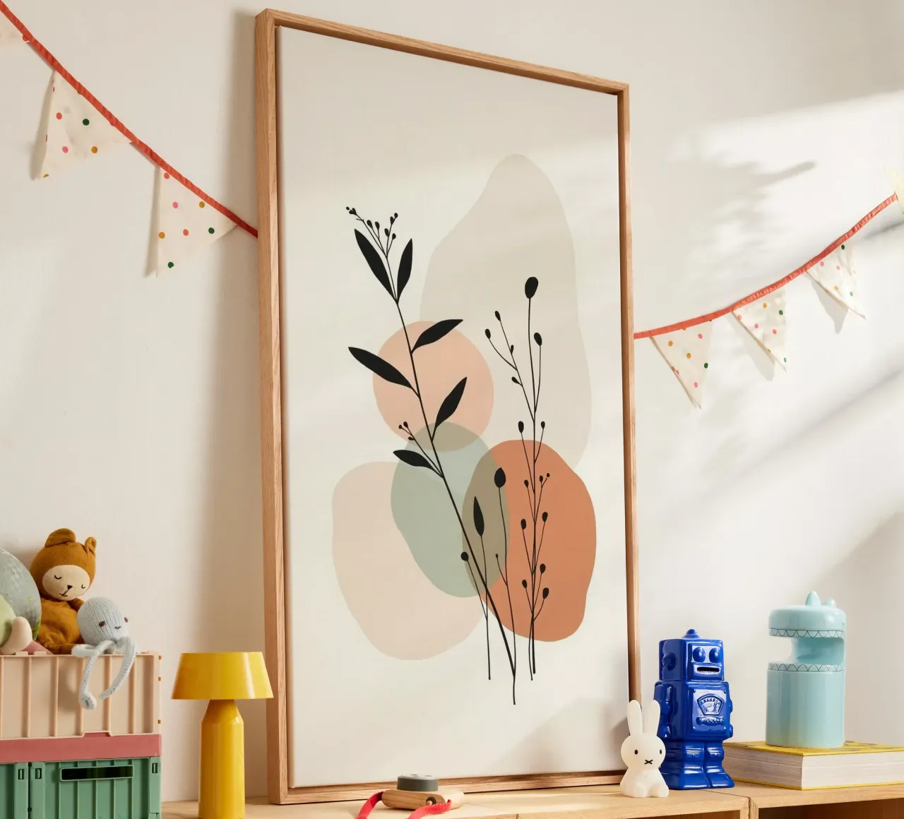 shape random color branch canvas met Baklijst van sunity