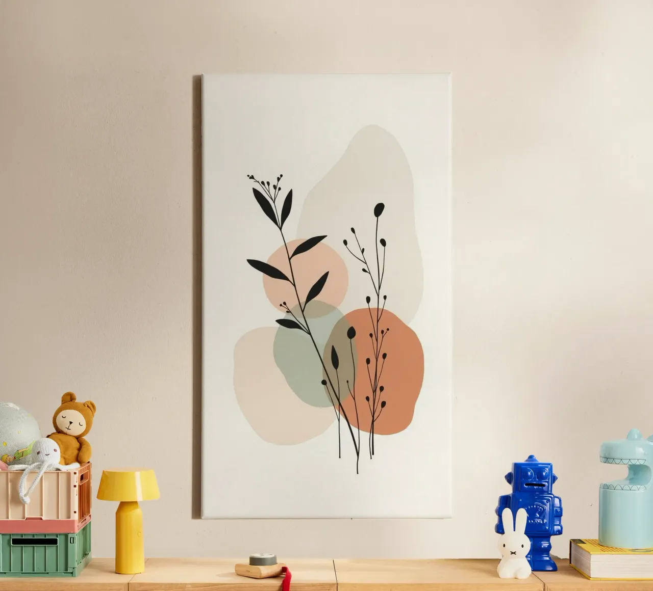 shape random color branch canvas met Baklijst van sunity