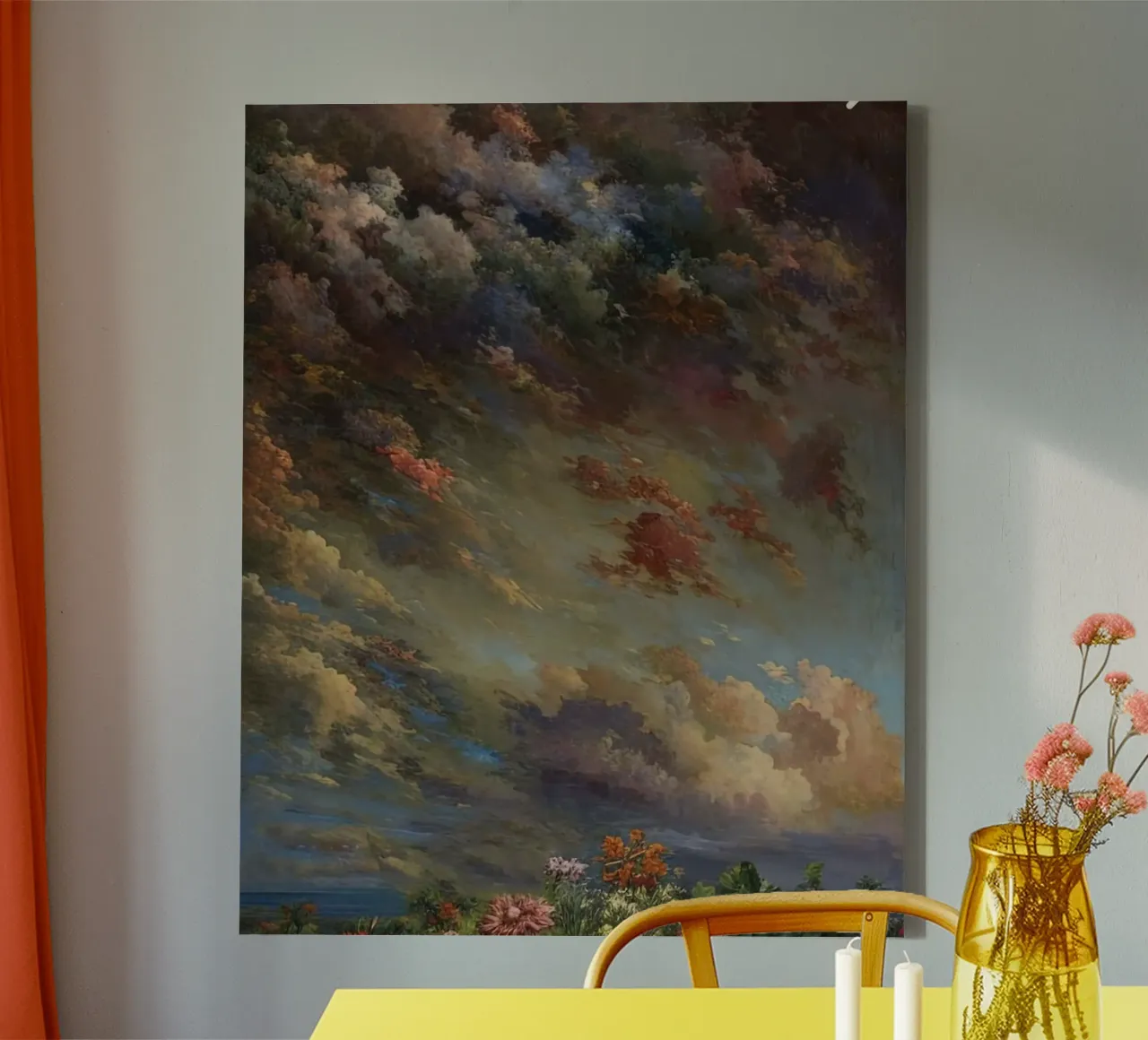 wave of cloud colors canvas met Baklijst van sunity