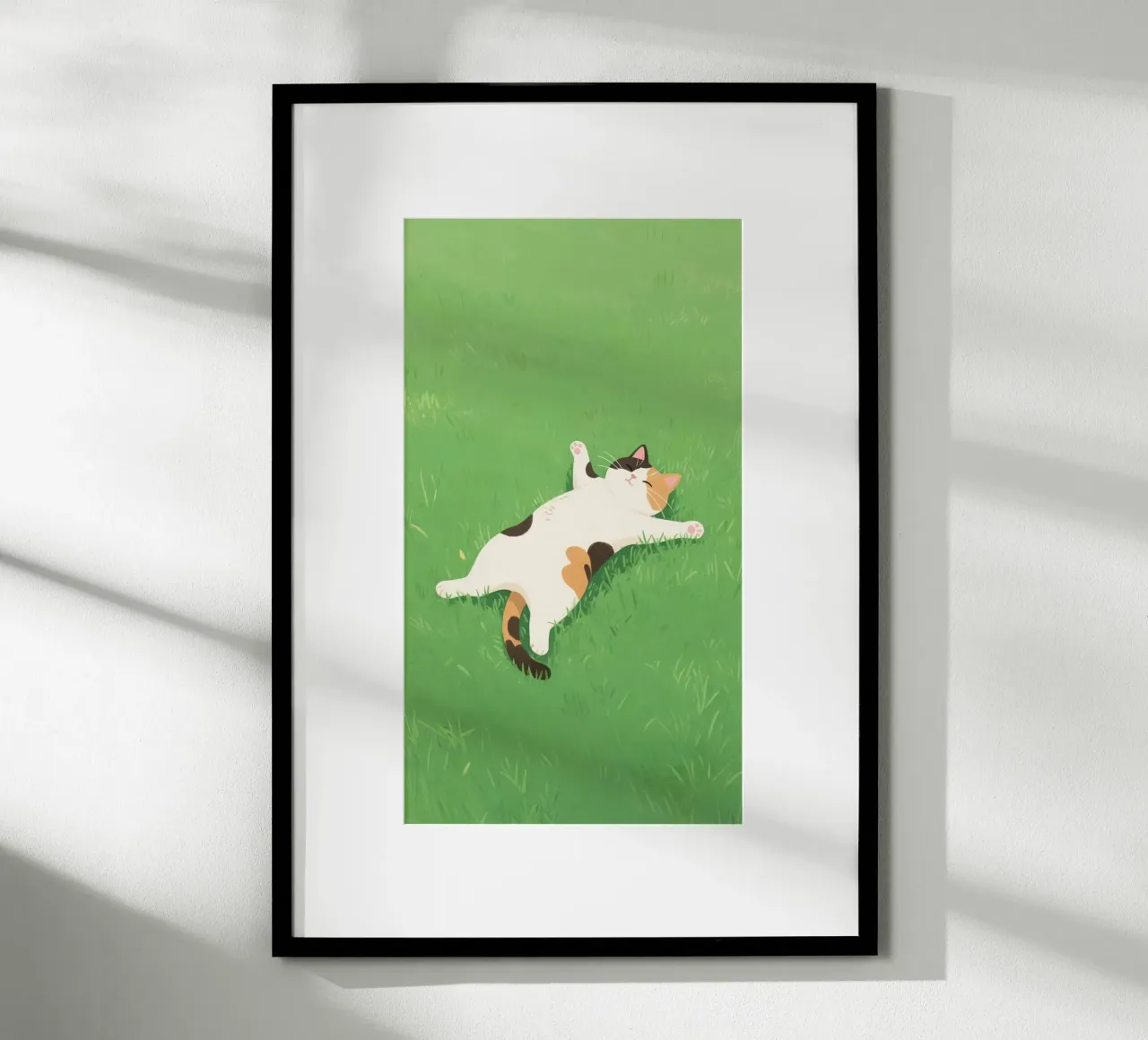 cat lie on grass poster da firmana