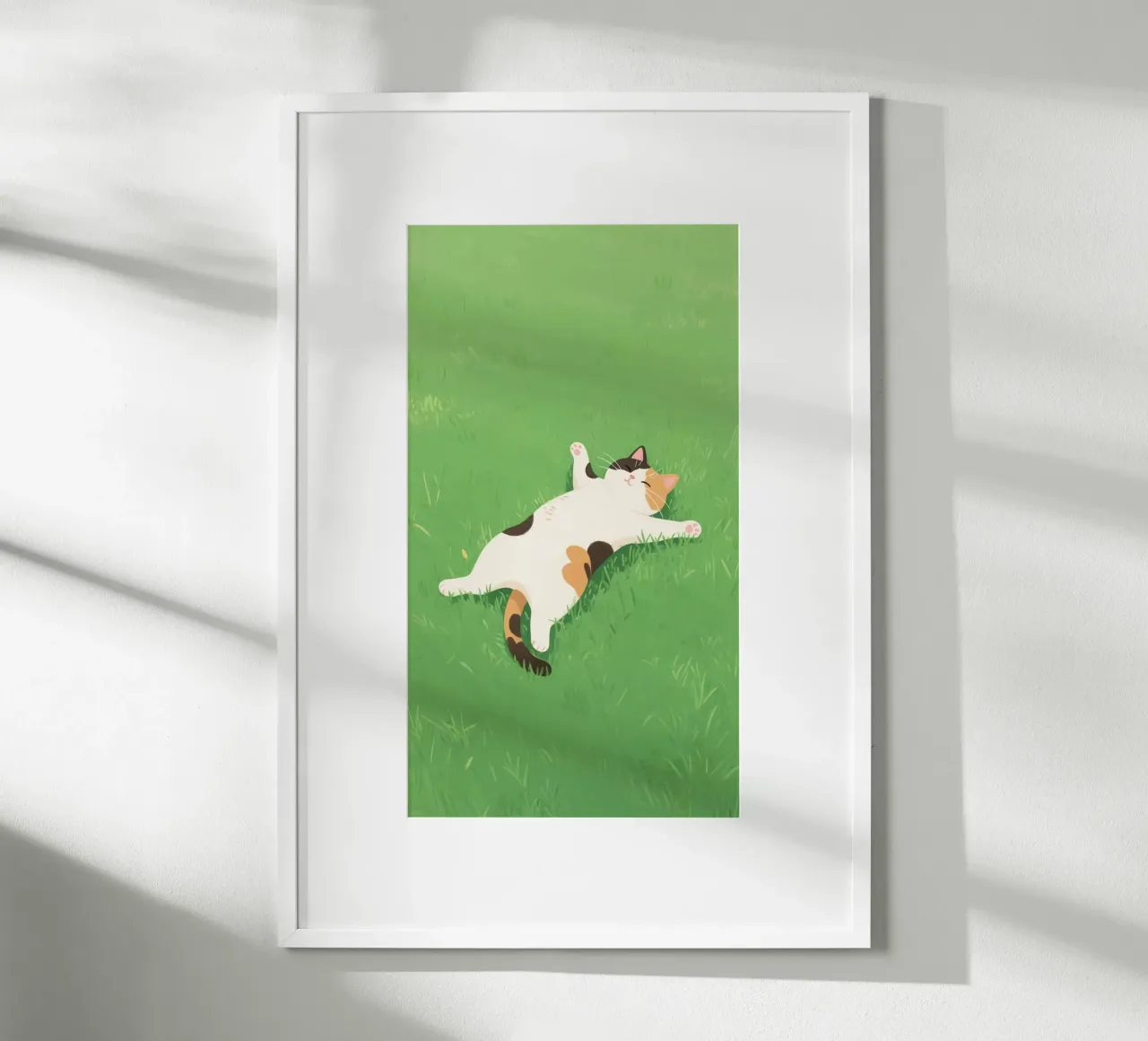 cat lie on grass poster da firmana