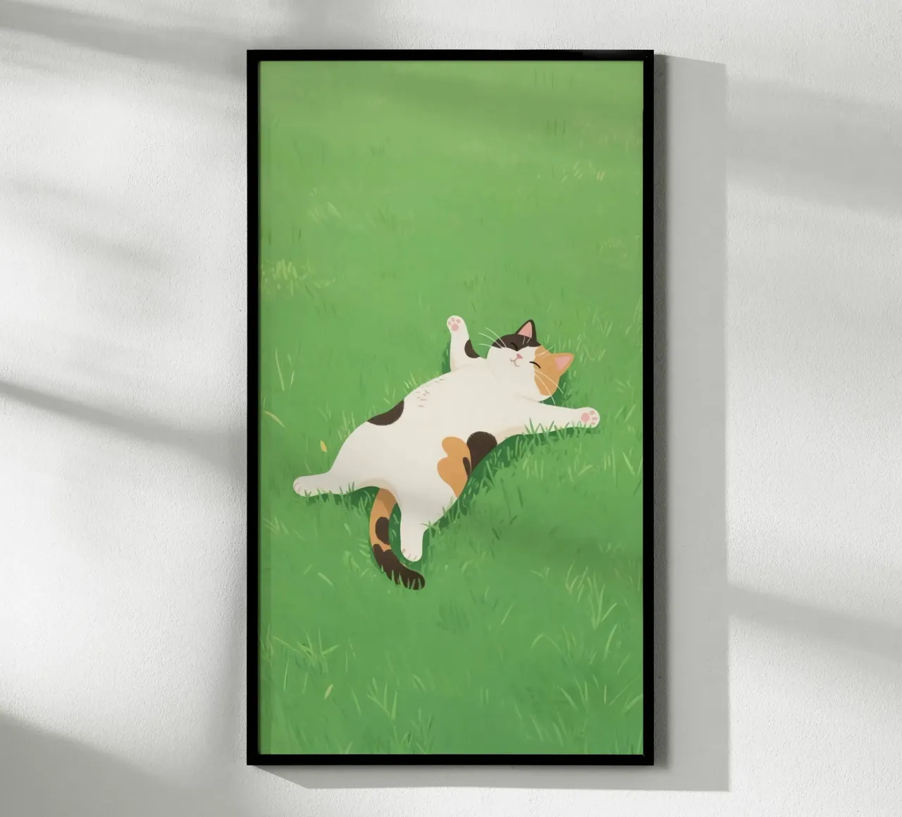 cat lie on grass poster da firmana