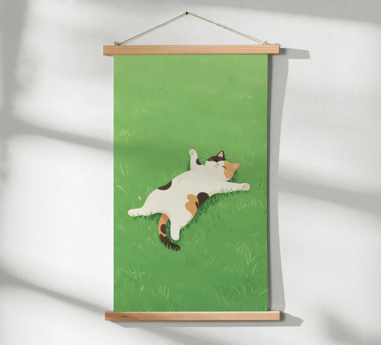 cat lie on grass poster da firmana