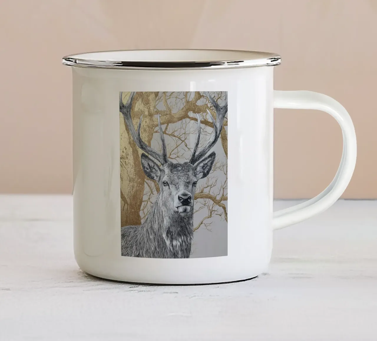Cervo d'oro II tazza in smalto da Wolkenlos