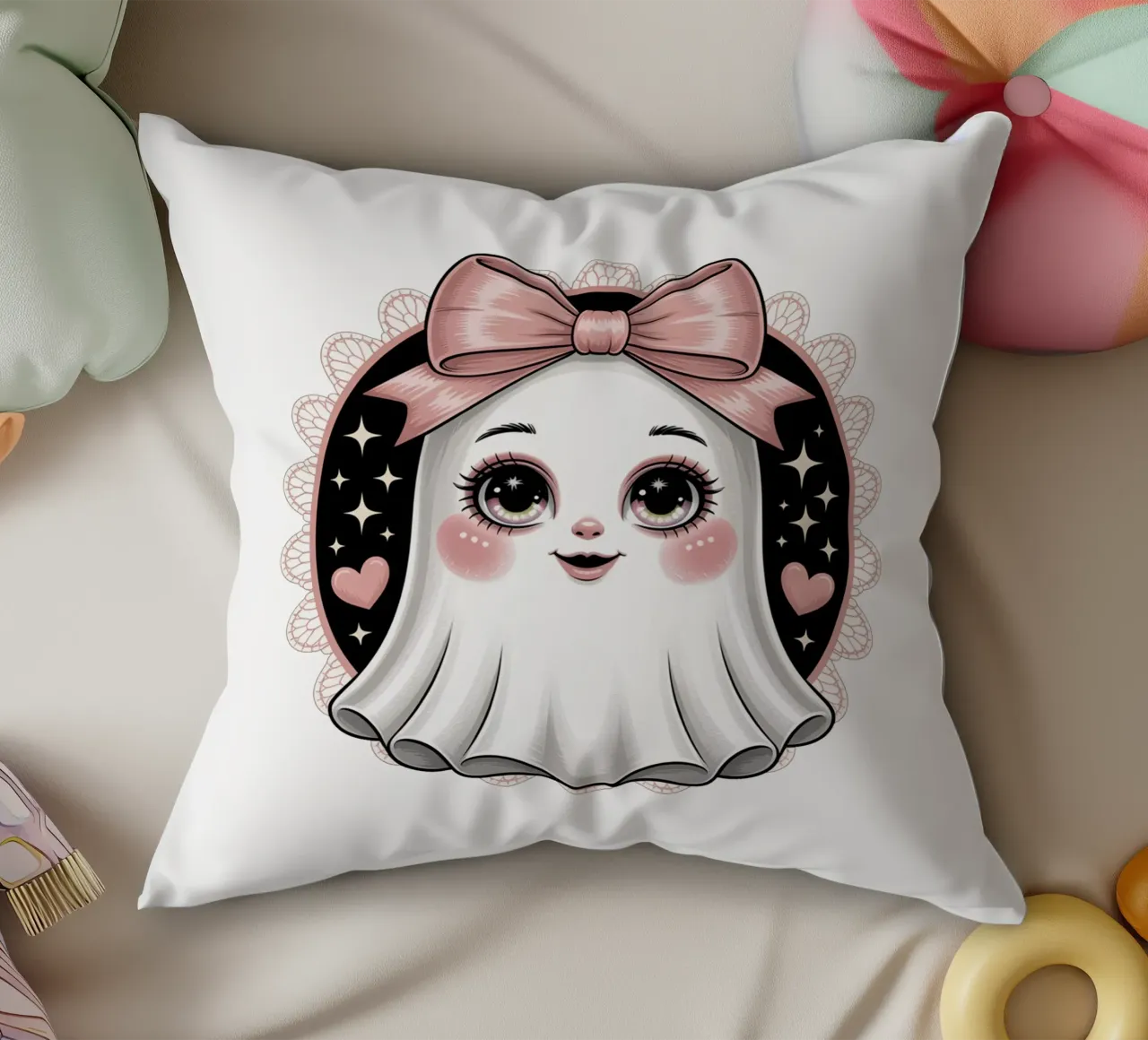 Coquette Ghost cuscino da Sasyall Graphics