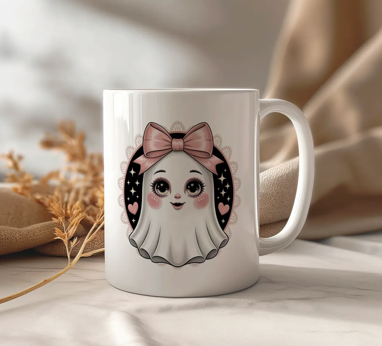 Coquette Ghost tazza in ceramica da Sasyall Graphics