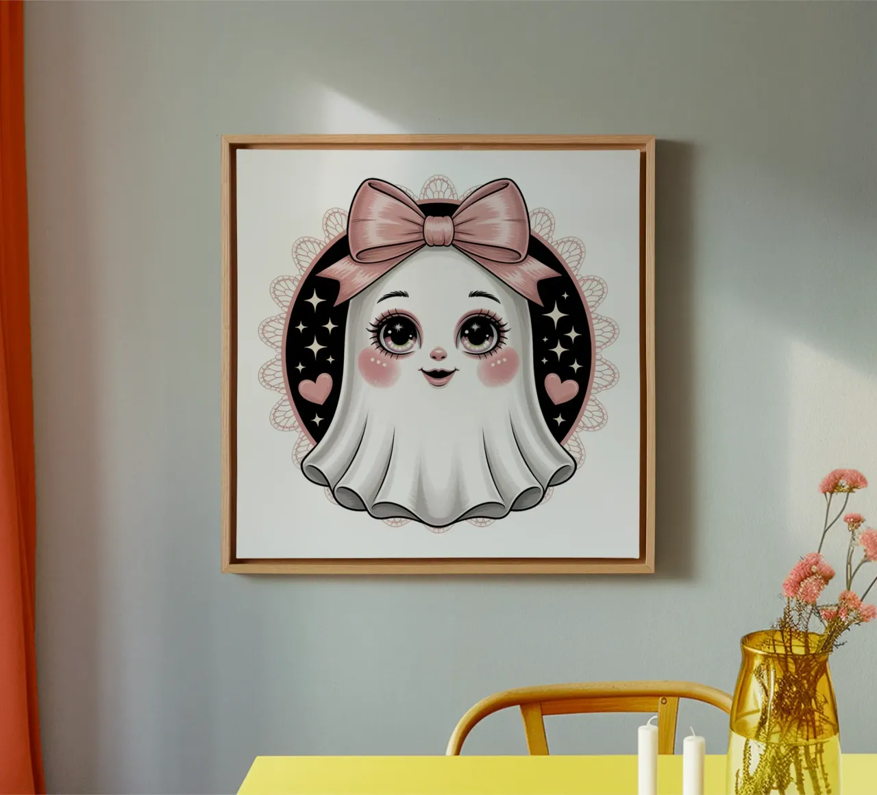 Coquette Ghost tela con Cornice a cassetta da Sasyall Graphics