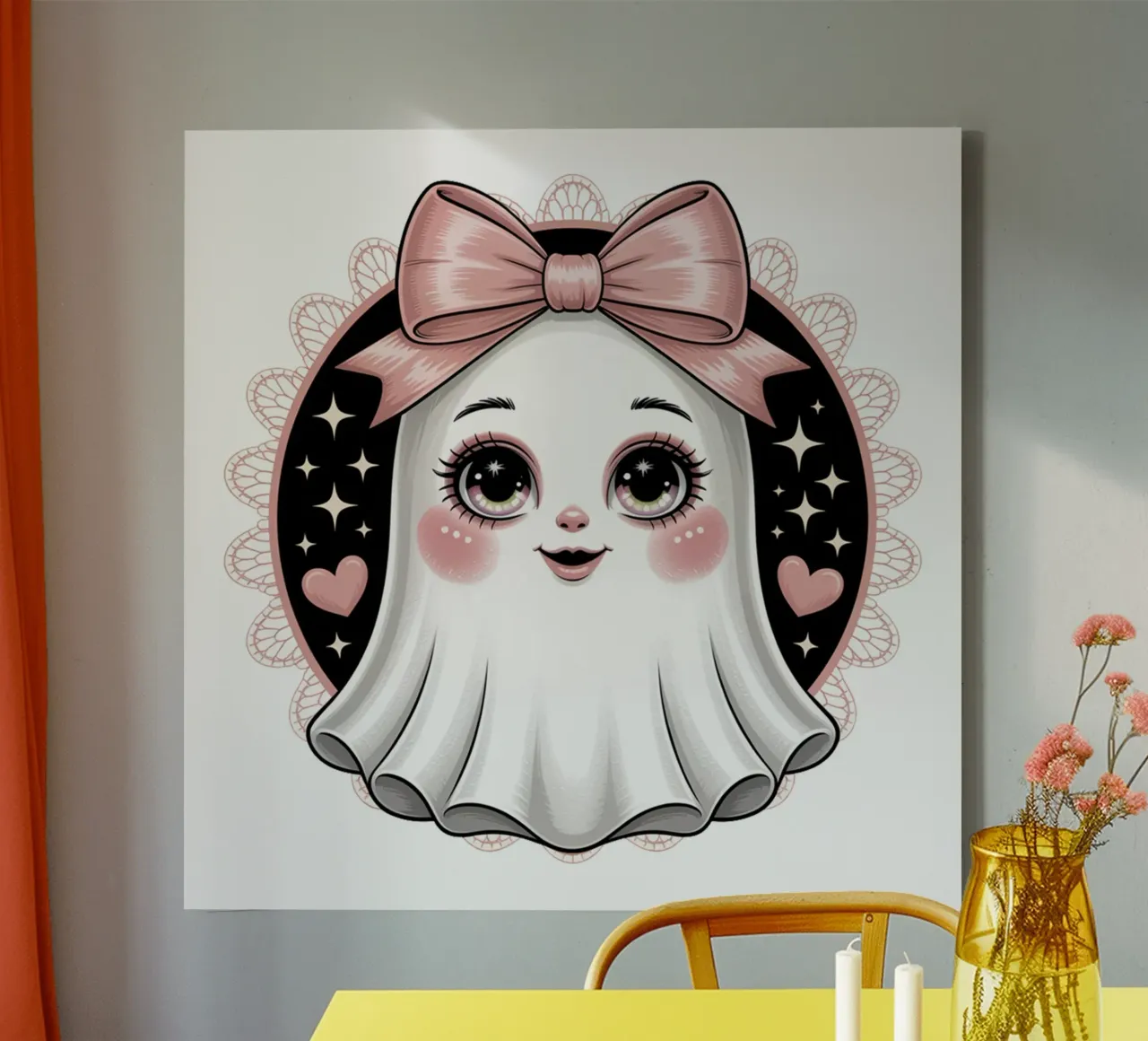 Coquette Ghost tela con Cornice a cassetta da Sasyall Graphics