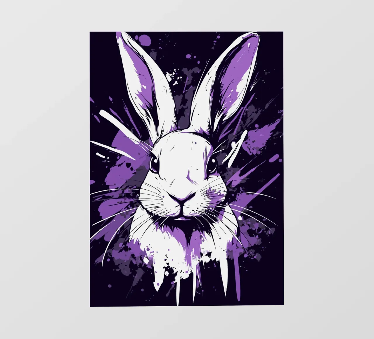 Coniglio bianco con spruzzi di colore pellicola backlit da pixelbull - medieval art and more