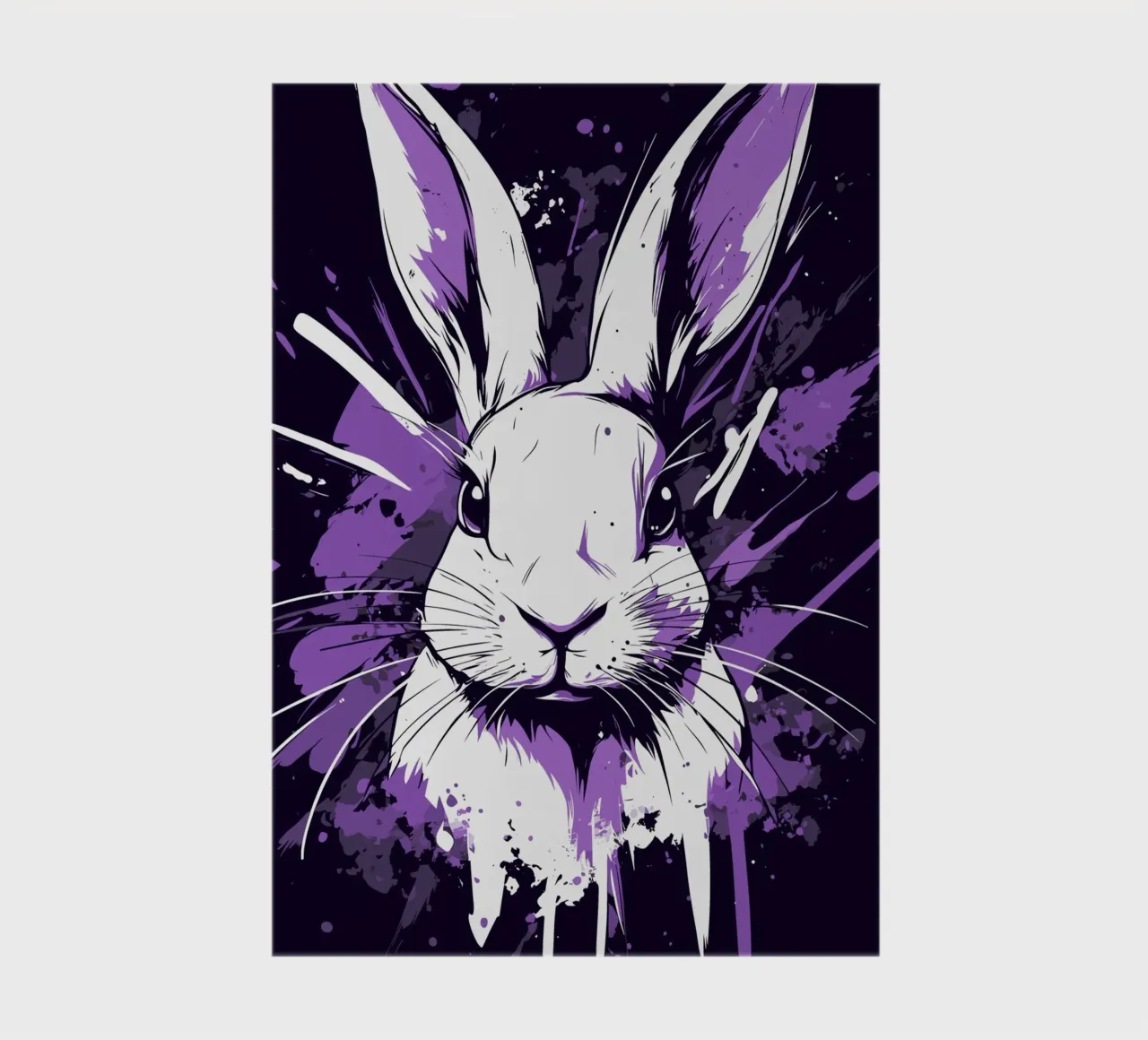White rabbit with splashes of colour notebook by pixelbull - medieval art and more