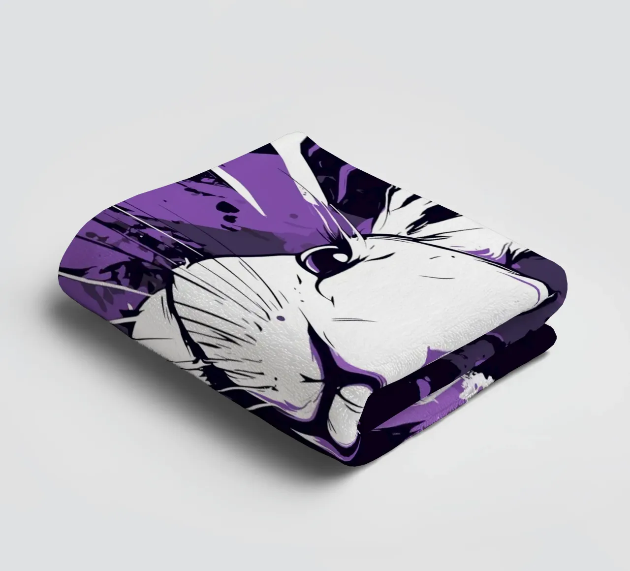 White rabbit with splashes of colour towel by pixelbull - medieval art and more