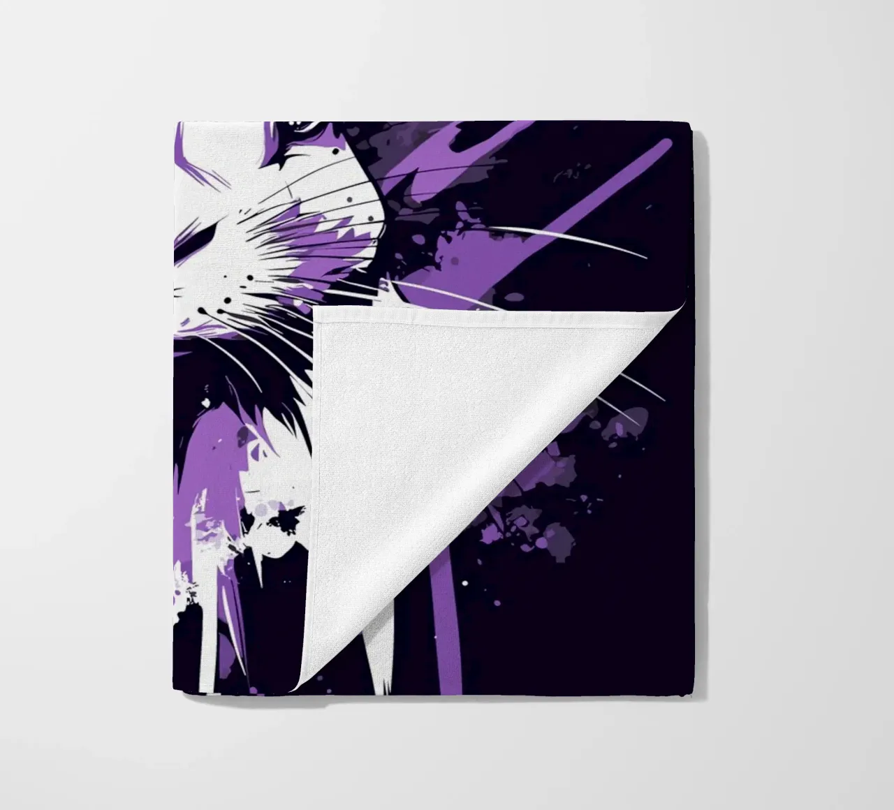 Coniglio bianco con spruzzi di colore telo mare da pixelbull - medieval art and more