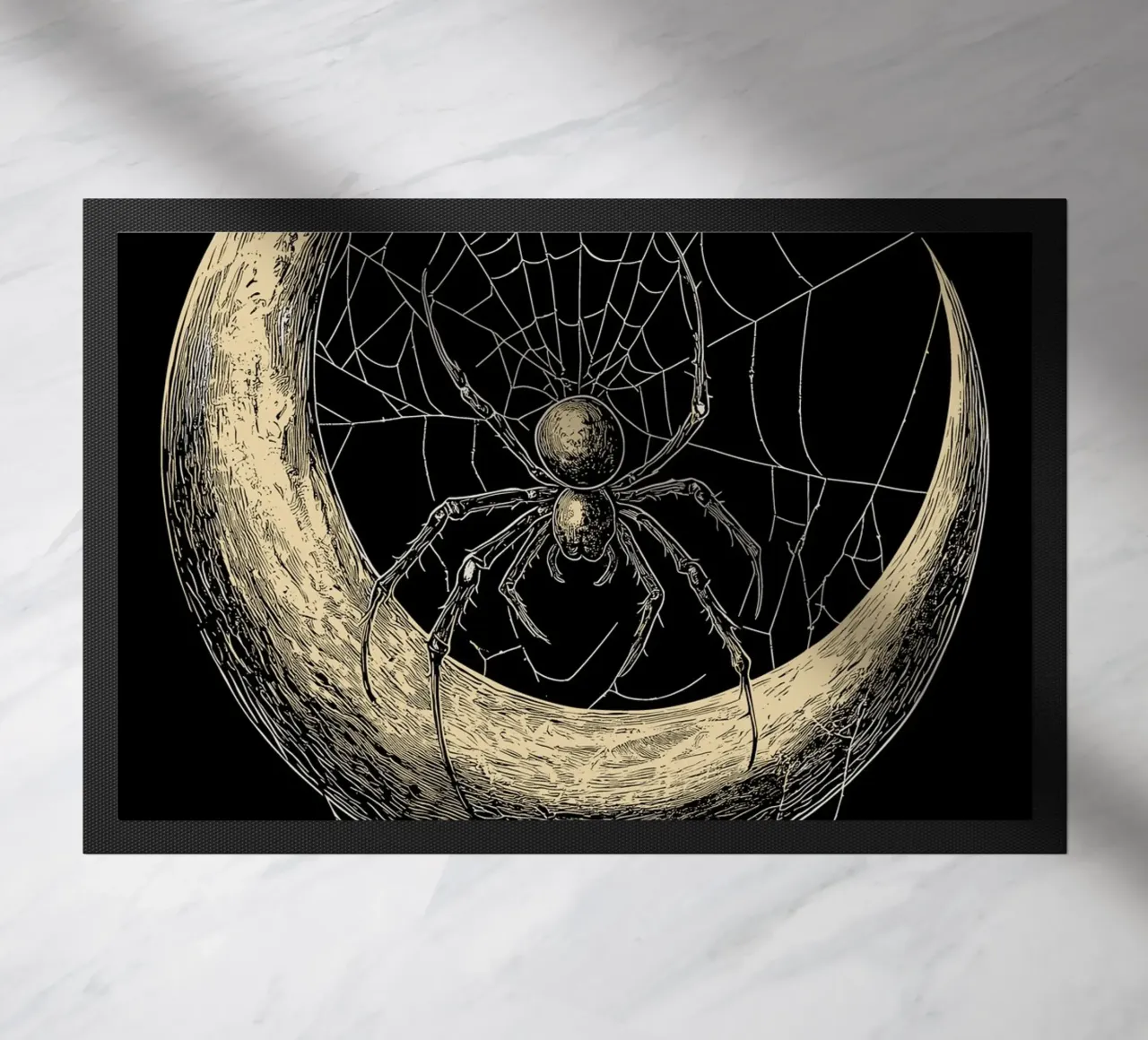 Ragno nella luna crescente zerbino da pixelbull - medieval art and more