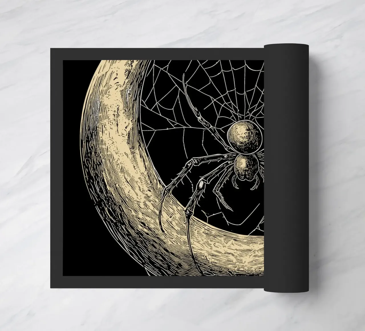 Ragno nella luna crescente zerbino da pixelbull - medieval art and more