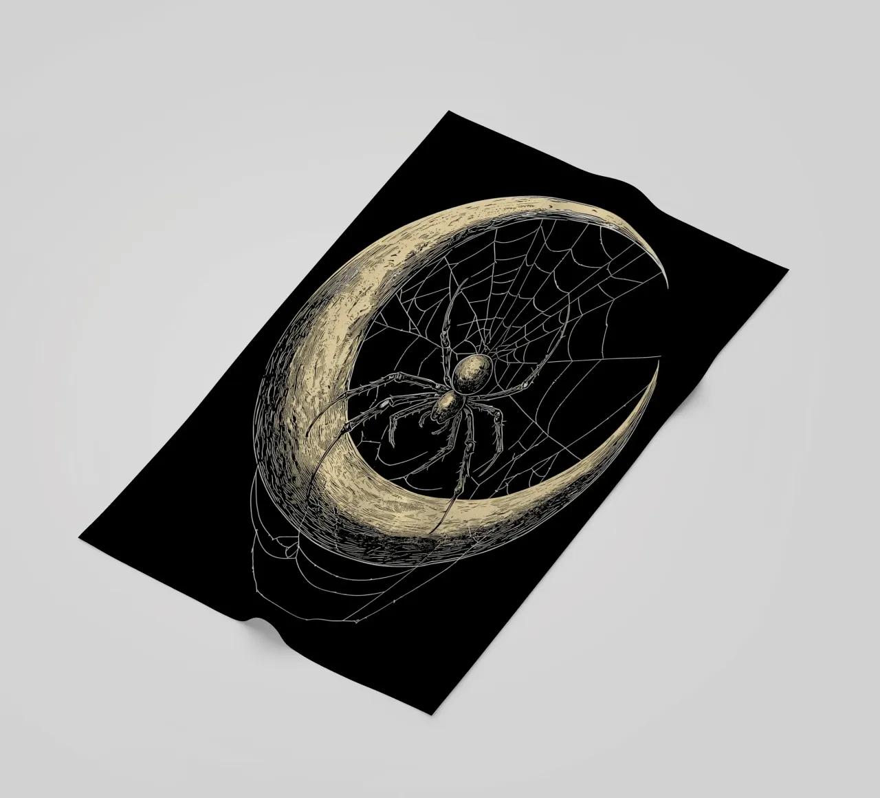 Ragno nella luna crescente telo mare da pixelbull - medieval art and more