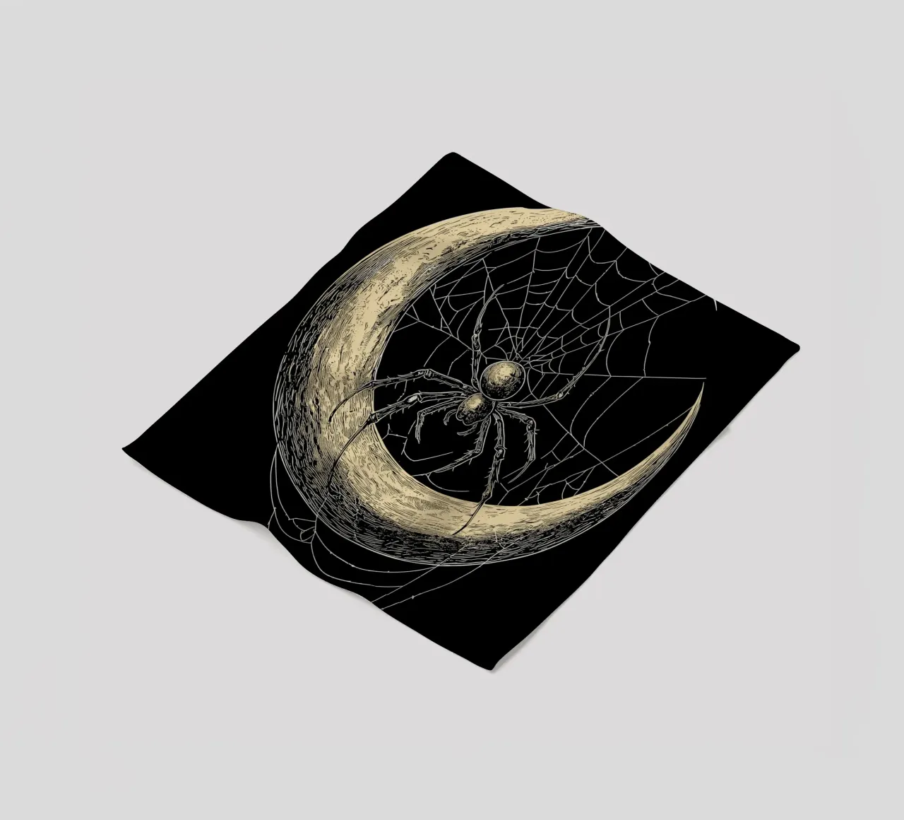 Ragno nella luna crescente coperta in pile da pixelbull - medieval art and more