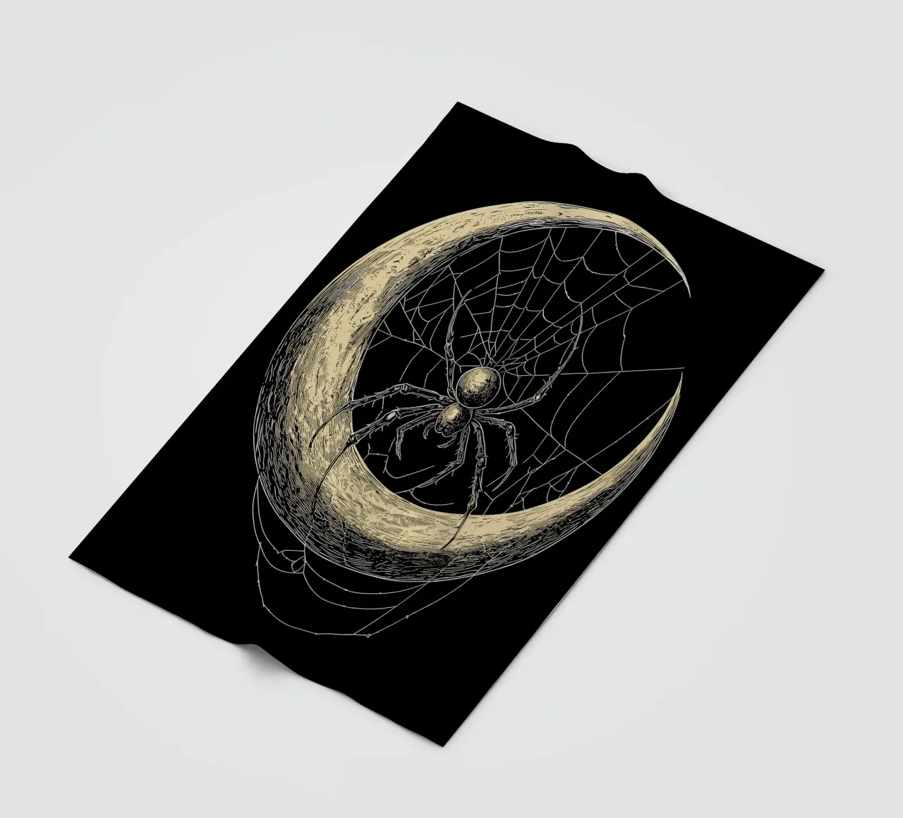 Ragno nella luna crescente coperta in pile da pixelbull - medieval art and more