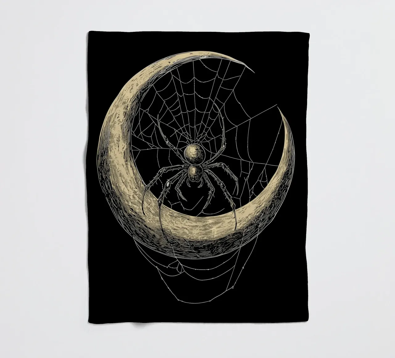 Ragno nella luna crescente coperta in pile da pixelbull - medieval art and more