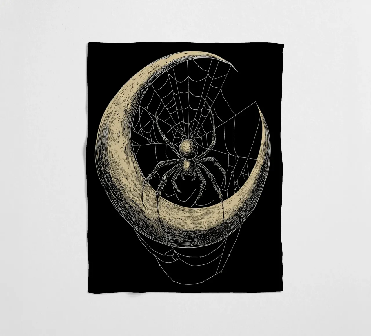 Ragno nella luna crescente coperta in pile da pixelbull - medieval art and more