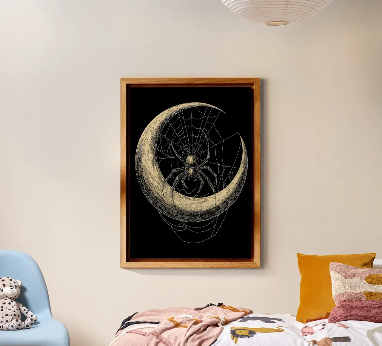 Ragno nella luna crescente alluminio dibond da pixelbull - medieval art and more