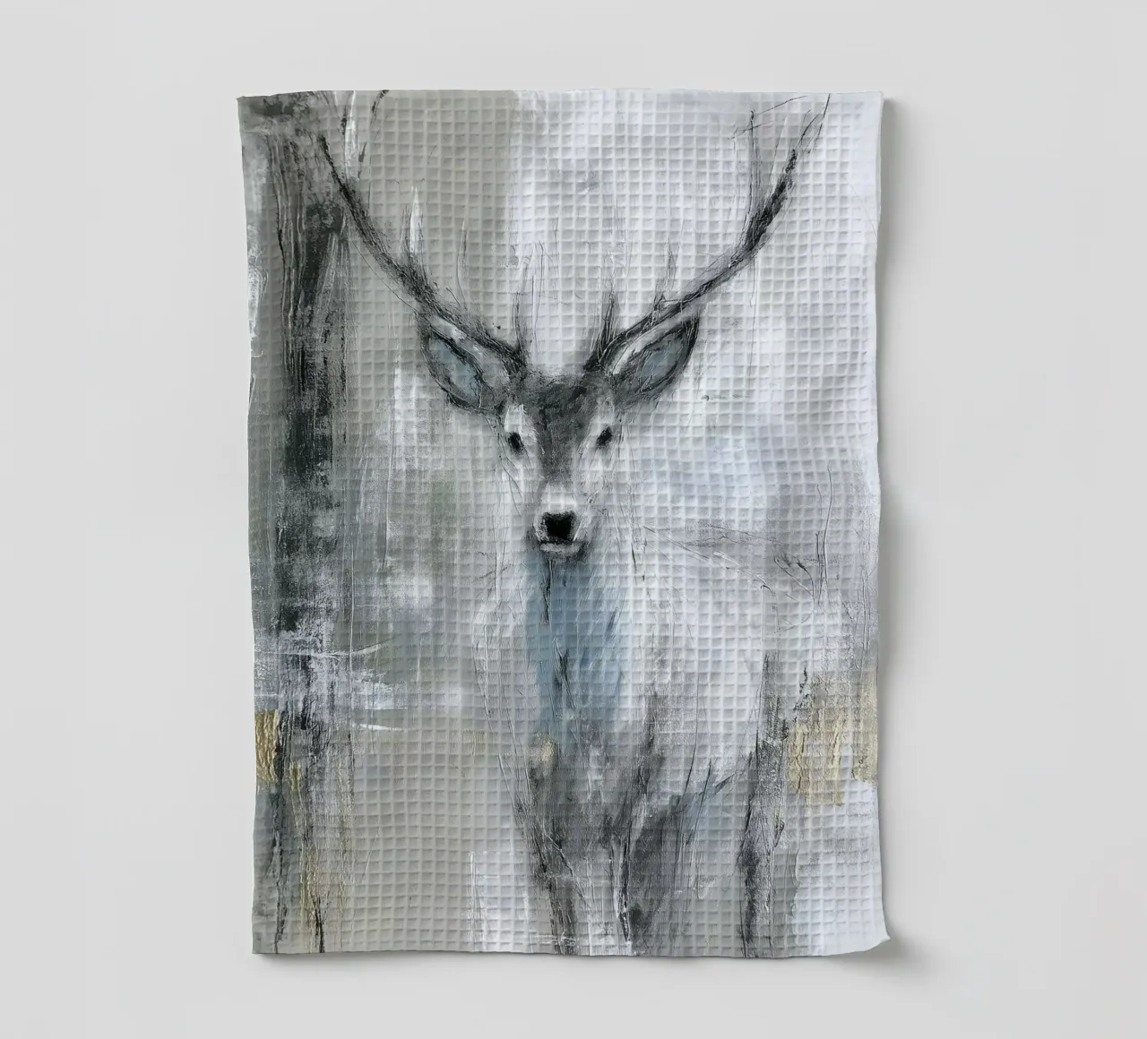 Cerf moderne dans la forêt I torchon de Wolkenlos