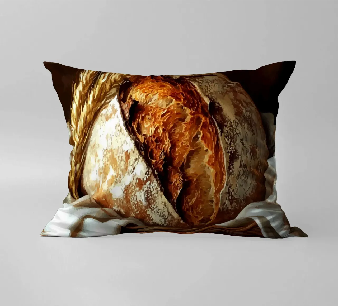 Pane fresco di fattoria in un cestino cuscino da pixelbull - medieval art and more