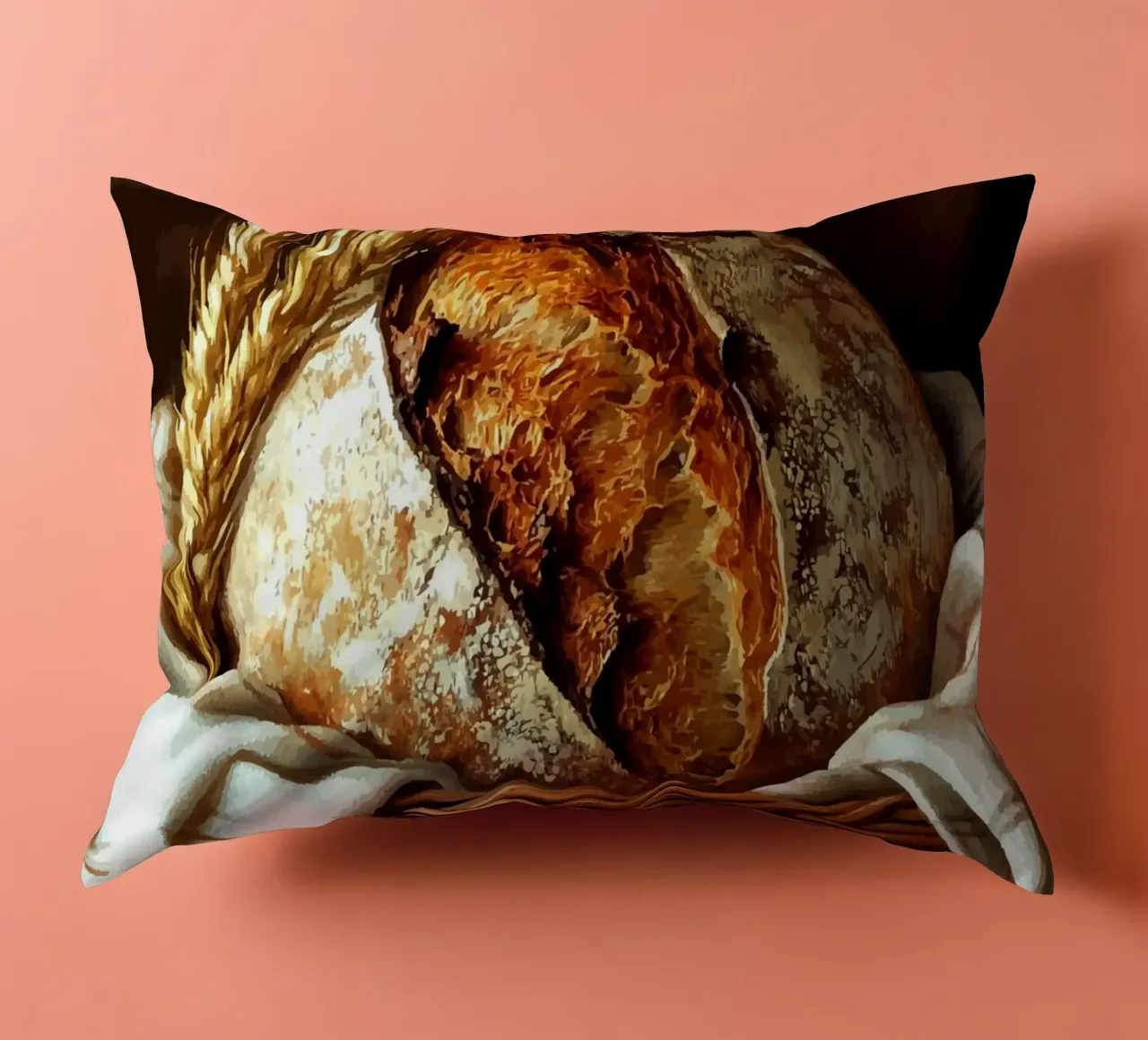 Pane fresco di fattoria in un cestino cuscino da pixelbull - medieval art and more