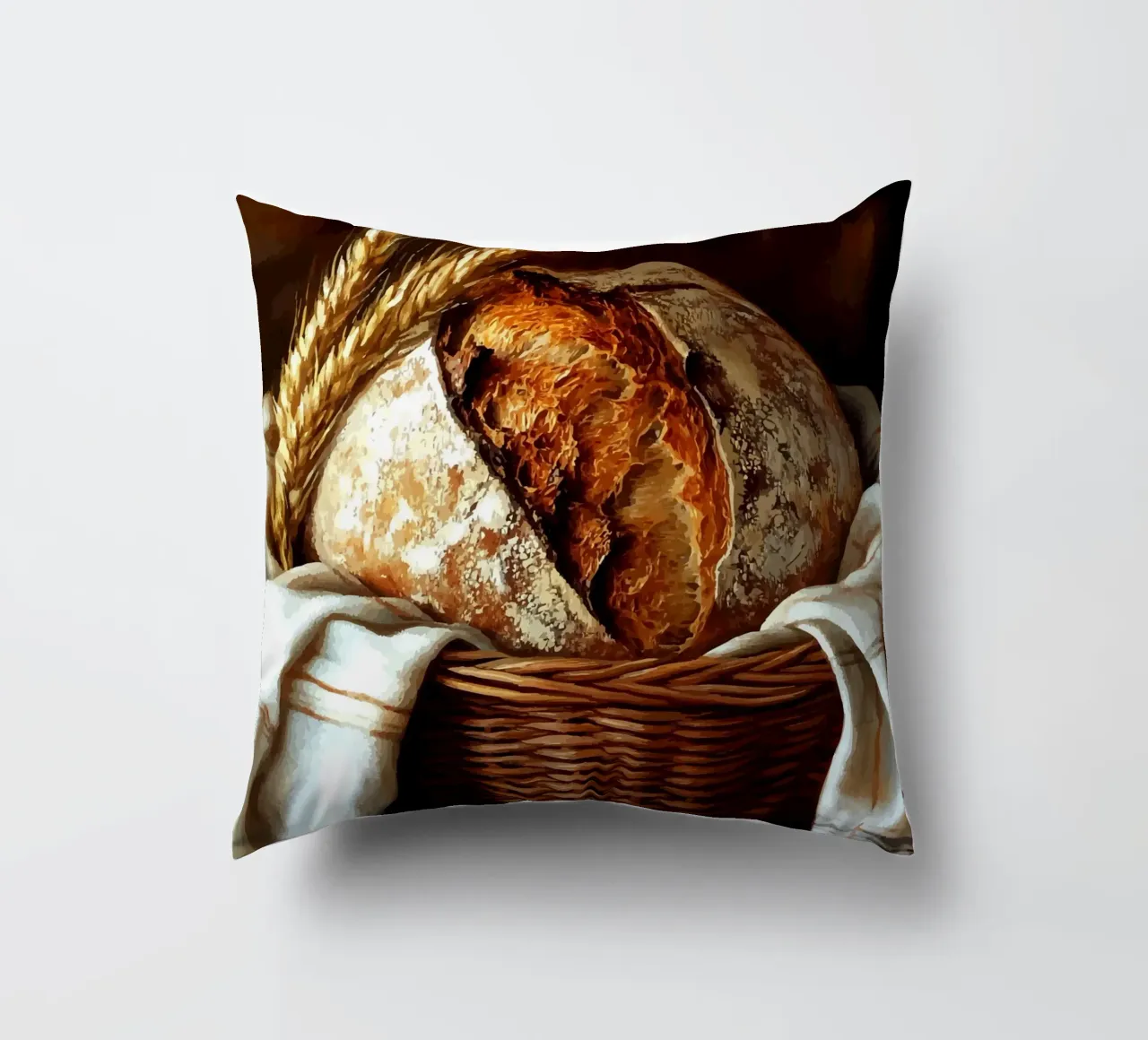 Pane fresco di fattoria in un cestino cuscino da pixelbull - medieval art and more