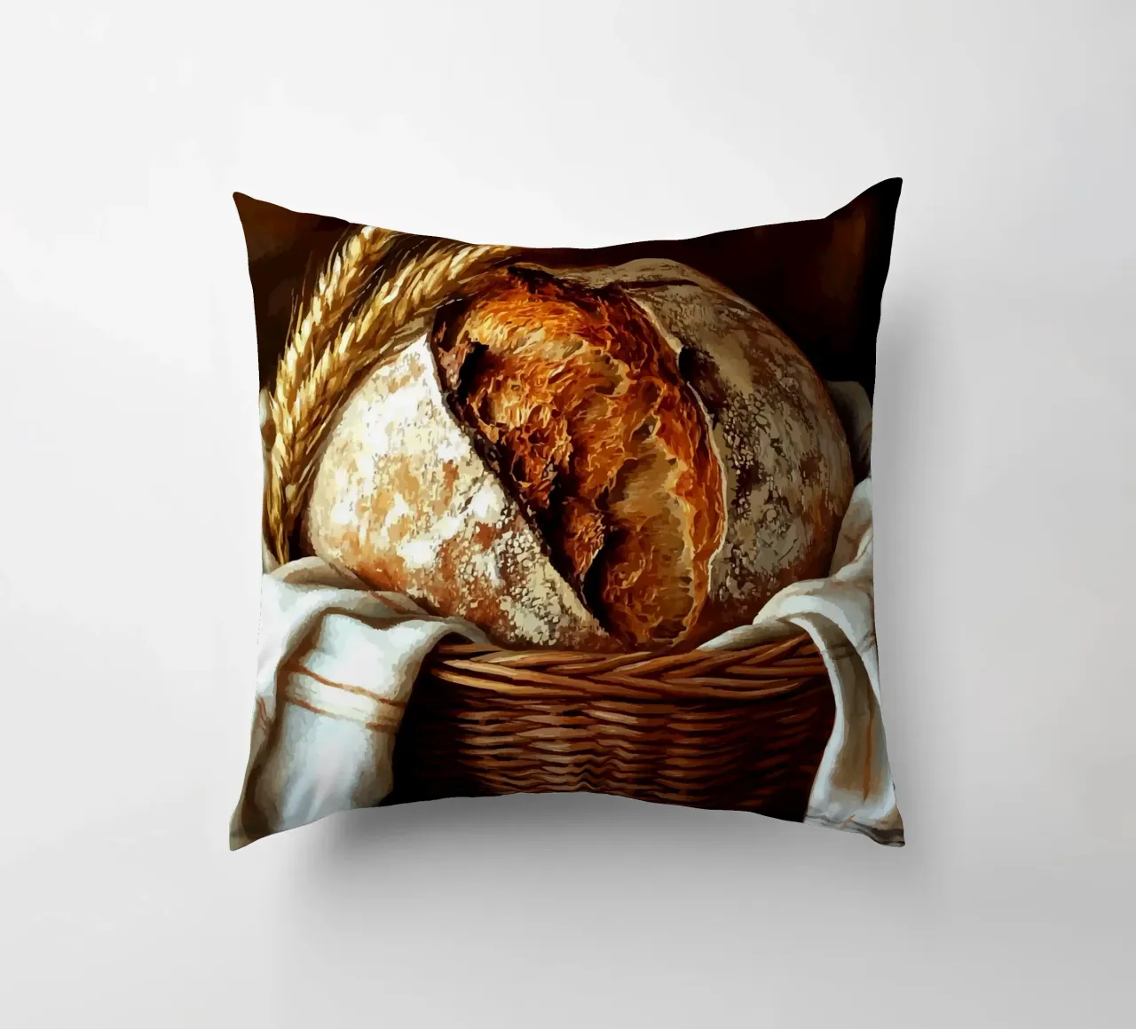 Pane fresco di fattoria in un cestino cuscino da pixelbull - medieval art and more