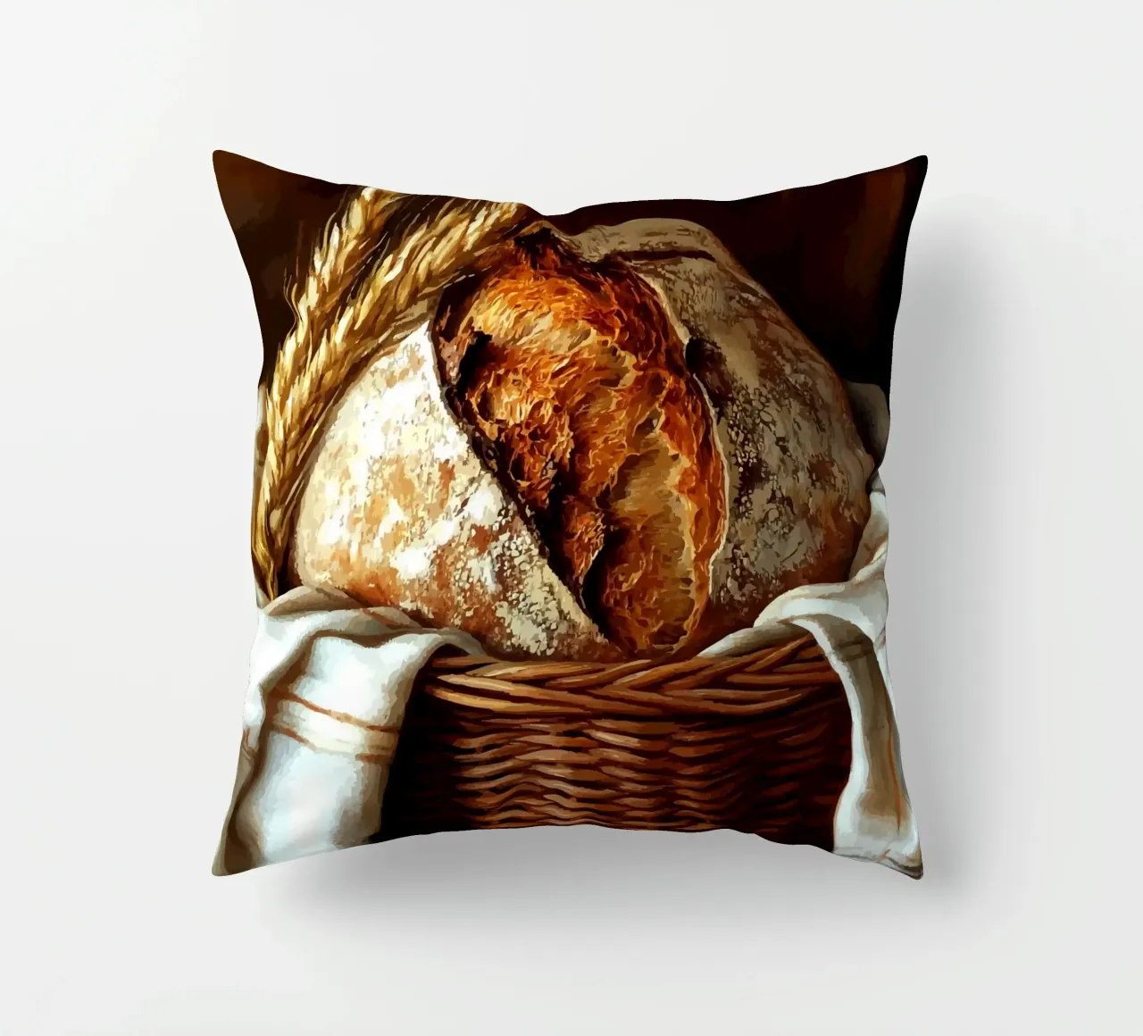 Pane fresco di fattoria in un cestino cuscino da pixelbull - medieval art and more