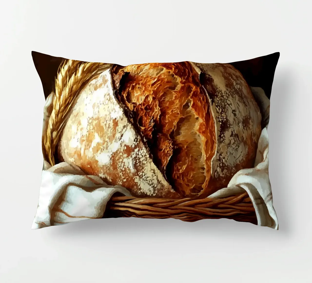 Pane fresco di fattoria in un cestino cuscino da pixelbull - medieval art and more