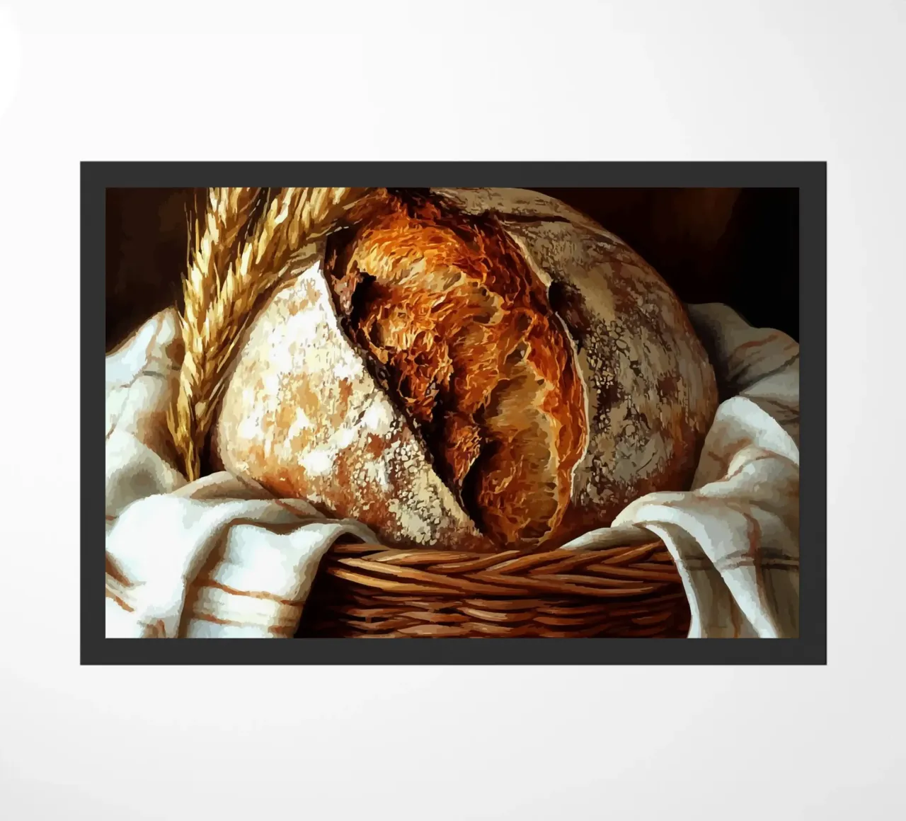 Pane fresco di fattoria in un cestino zerbino da pixelbull - medieval art and more