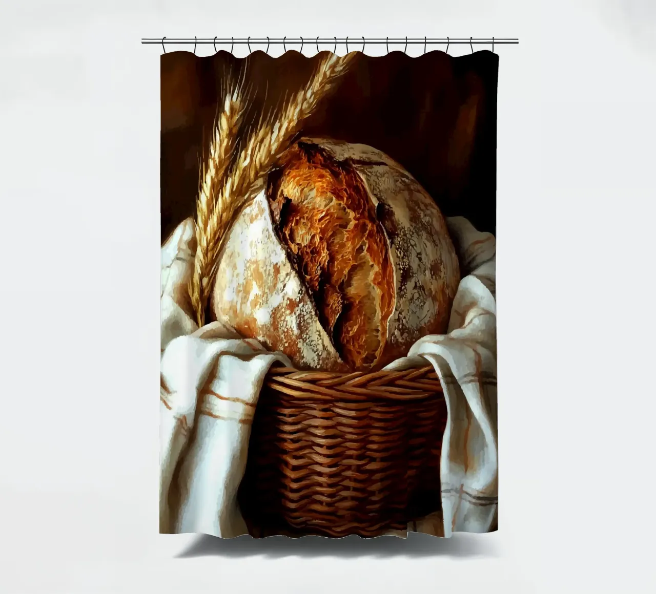 Pane fresco di fattoria in un cestino tenda da doccia da pixelbull - medieval art and more