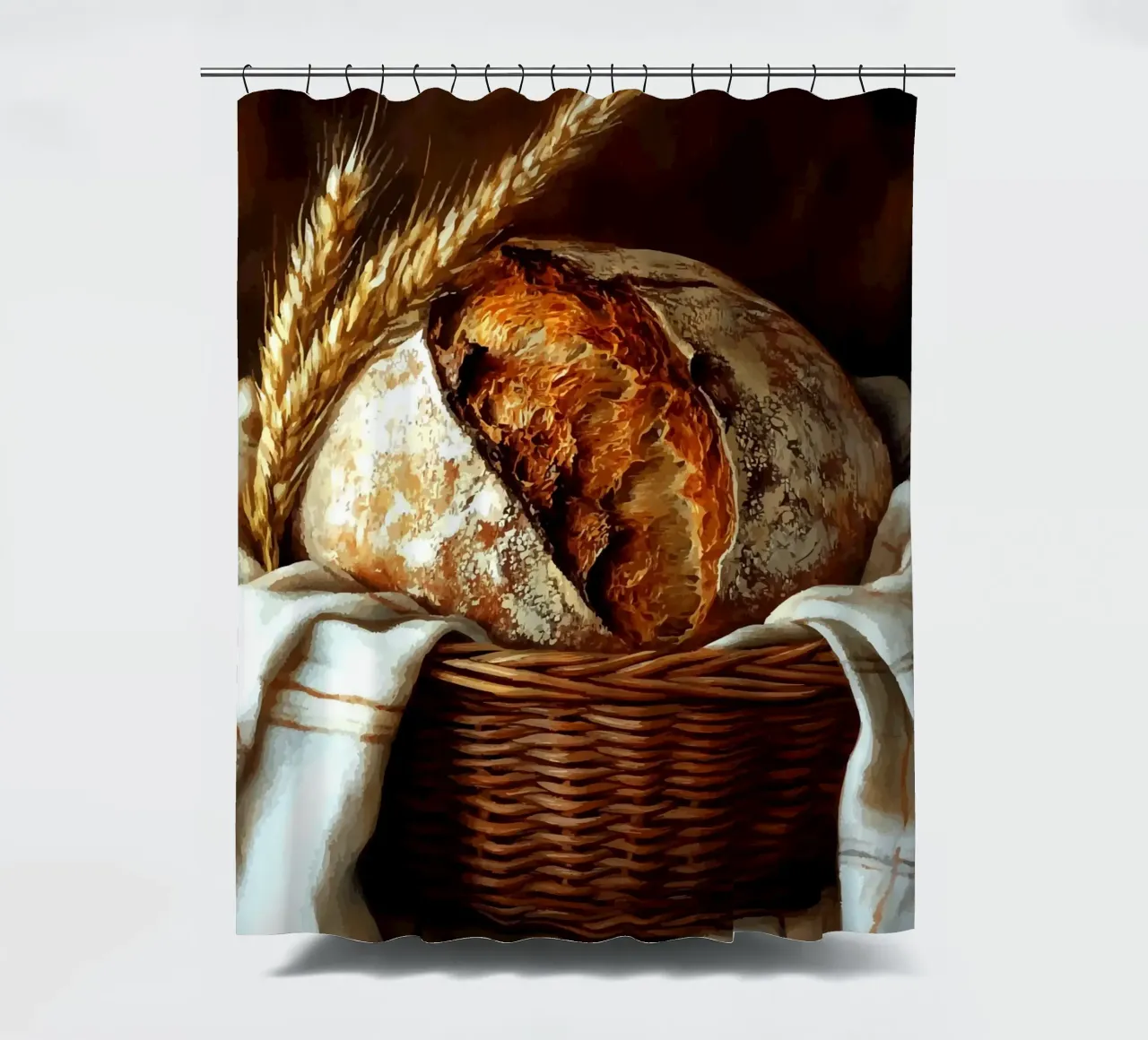 Pane fresco di fattoria in un cestino tenda da doccia da pixelbull - medieval art and more