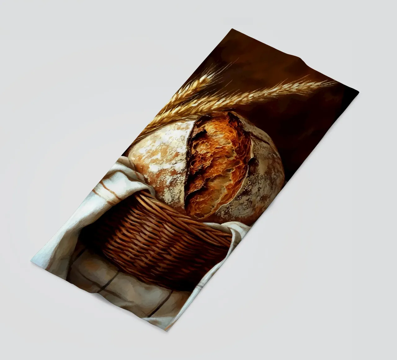 Pane fresco di fattoria in un cestino telo mare da pixelbull - medieval art and more