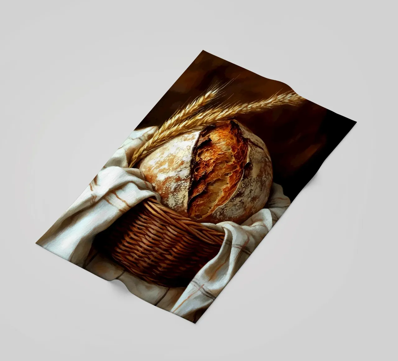 Pane fresco di fattoria in un cestino telo mare da pixelbull - medieval art and more
