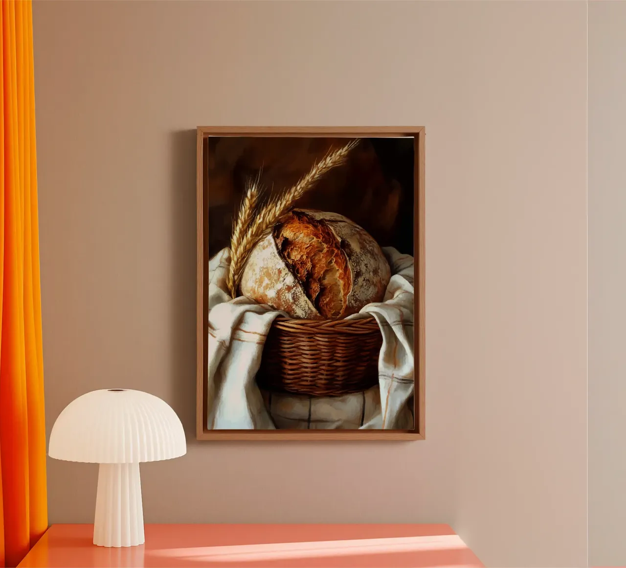 Pane fresco di fattoria in un cestino tela con Cornice a cassetta da pixelbull - medieval art and more
