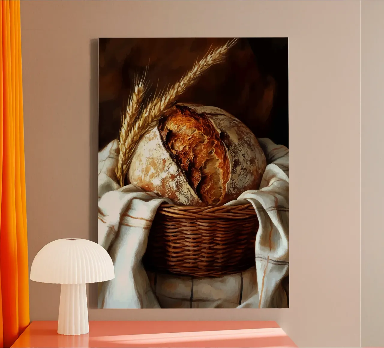 Pane fresco di fattoria in un cestino tela con Cornice a cassetta da pixelbull - medieval art and more