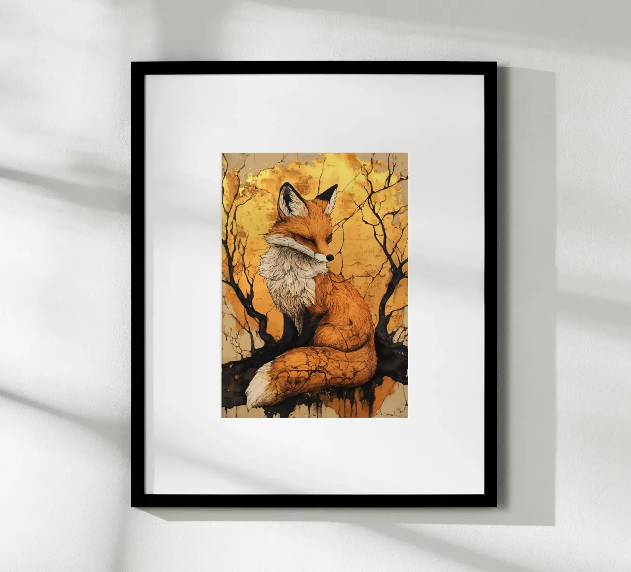 Volpe in autunno dorato poster da pixelbull - medieval art and more