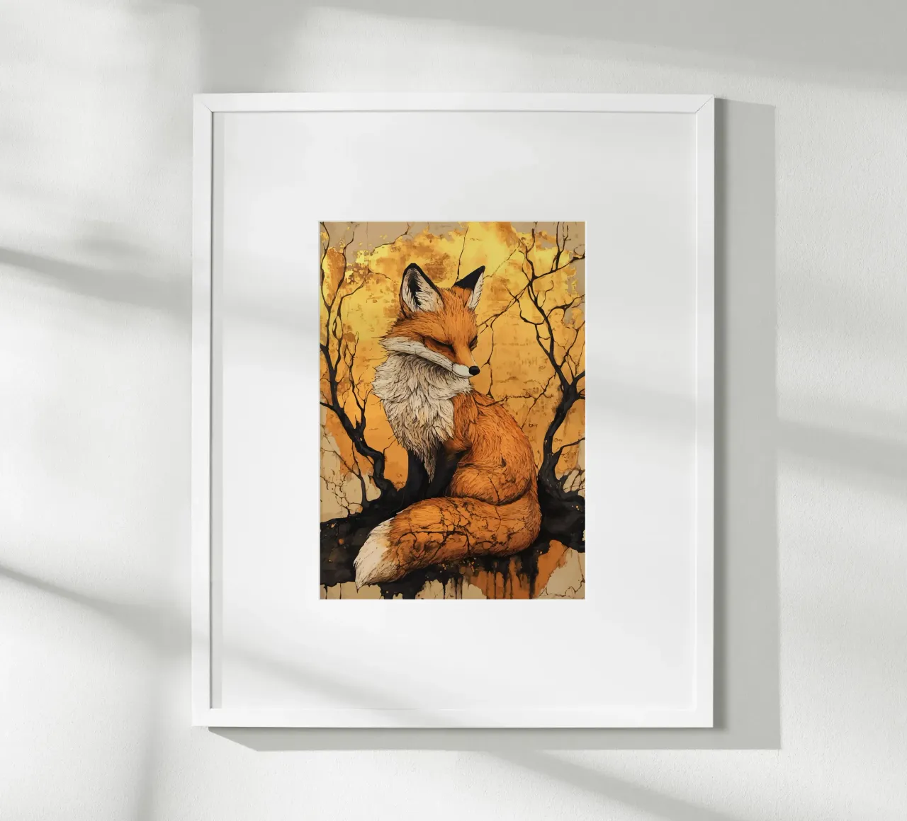 Volpe in autunno dorato poster da pixelbull - medieval art and more